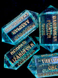 Character Creation Dice - Aquamarine (gold ink)